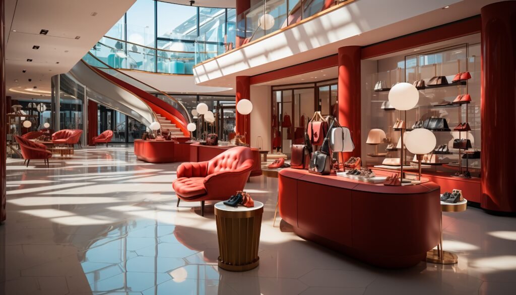 Como a Ambientação de Espaços Comerciais Aumenta as Vendas 1 modern architecture clean design bright lighting comfortable seating indoors generated by artificial intelligence Como a Ambientação de Espaços Comerciais Aumenta as Vendas